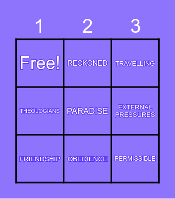Sabr House 5 BINGO Game Bingo Card