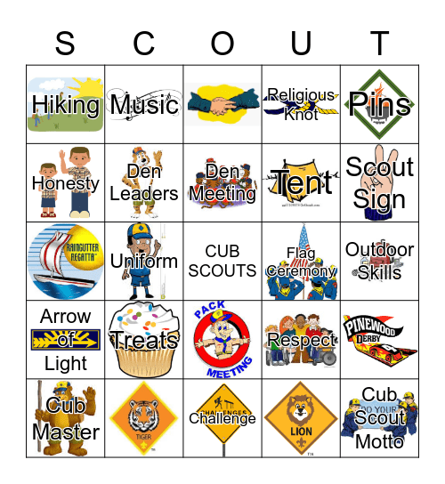 Cub  Scout Bingo Card