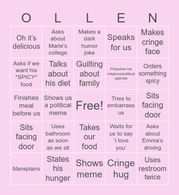 OLLEN Bingo Card