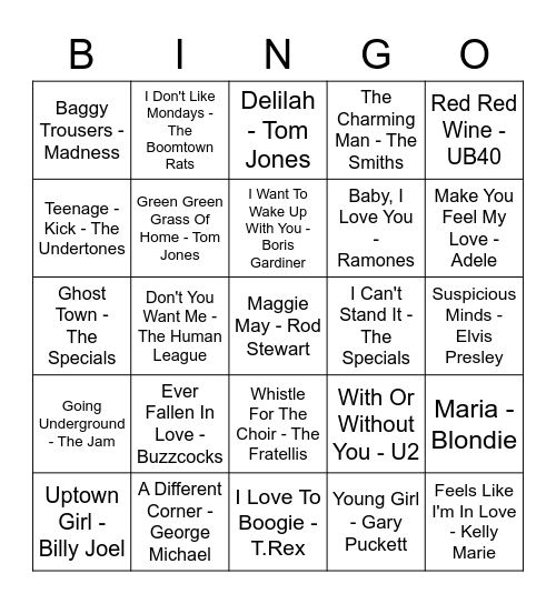Tony's Bday Bingo Card