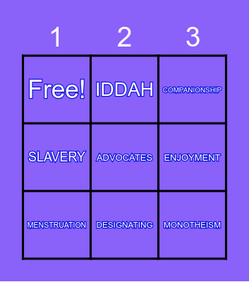 Sabr House 6 BINGO Game Bingo Card