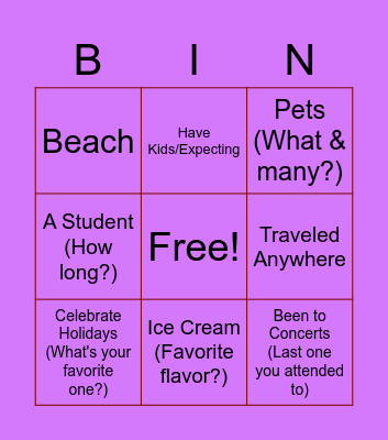 ECO Bingo Card