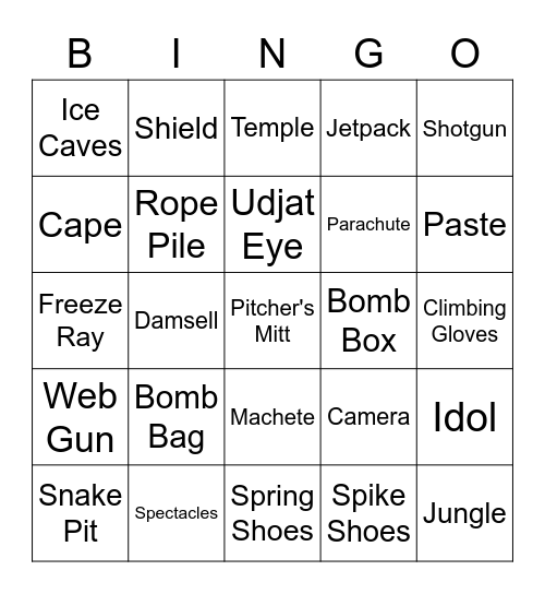 Spelunky Bingo Card Bingo Card