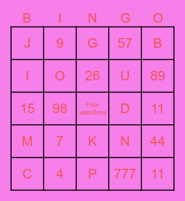 VALENTINES DAY FEB/14,2021💖💕 Bingo Card