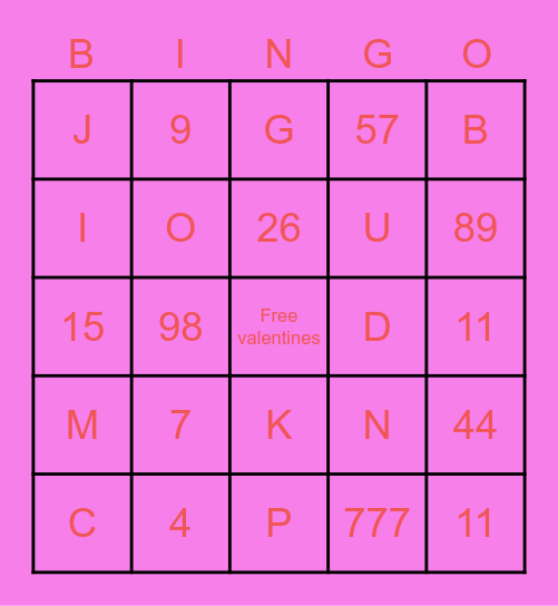 VALENTINES DAY FEB/14,2021💖💕 Bingo Card