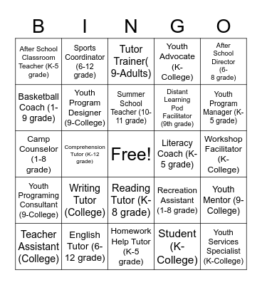 ESD - Rob's Education Jobs Bingo Card