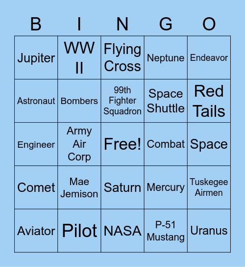 TAKE TO THE AIR Bingo Card