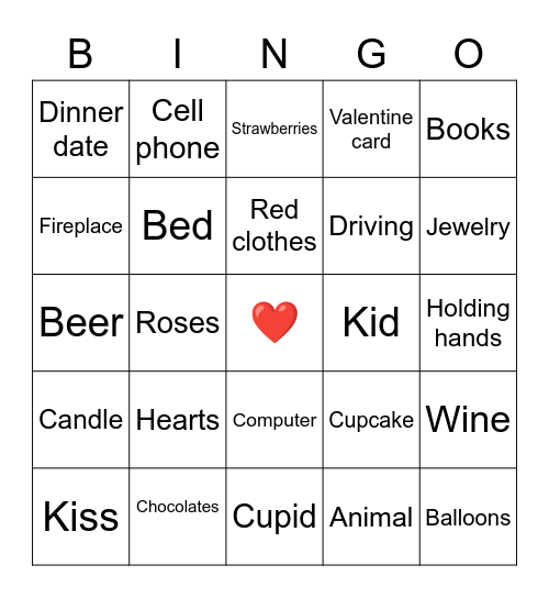 NY Valentine Bingo Card
