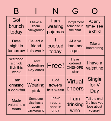 Galentine’s Day Bingo Card
