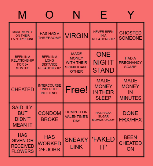 TwoEZ Valentine's Special Bingo Card