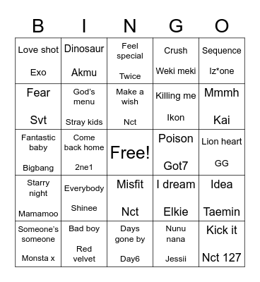 Ziera983 Bingo Card
