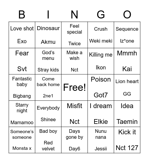 Ziera983 Bingo Card