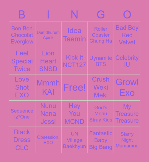 @NurMaisarahAli4 Bingo Card