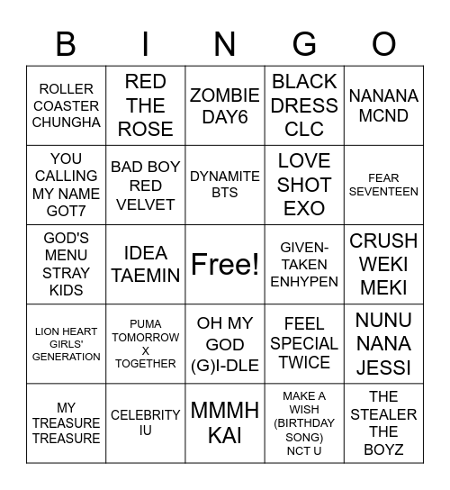 @purpleetaee12 Bingo Card