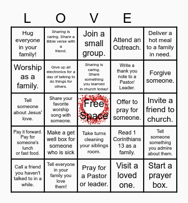 Love is Red Bingo Card