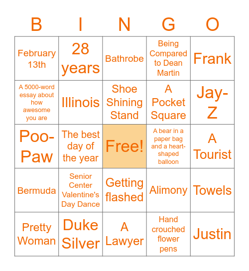 Galentine's Day Bingo Card