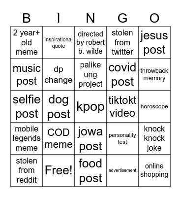 asdafdsa Bingo Card