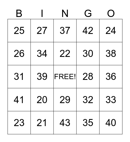 2nd Grade Addition Bingo Card