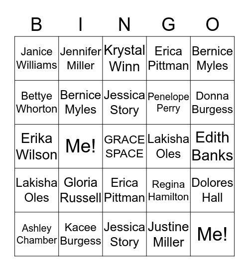 The Amazing Women of NCC Bingo Card