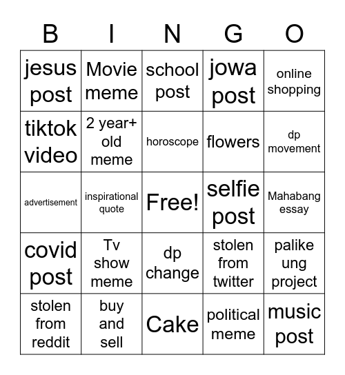 fsafsa Bingo Card