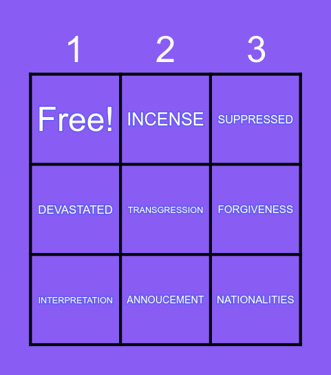 Sabr House 9 BINGO Game Bingo Card