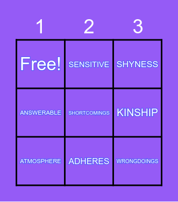 Sabr House 10 BINGO Game Bingo Card