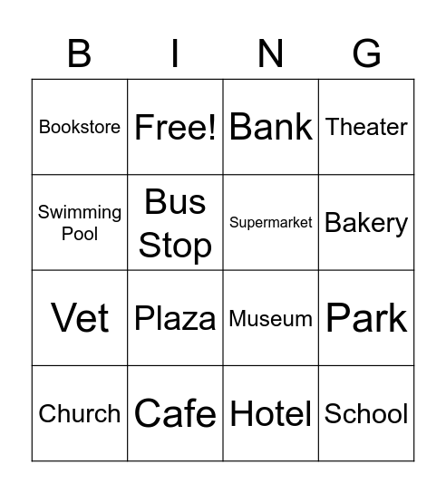 In the City Bingo Card