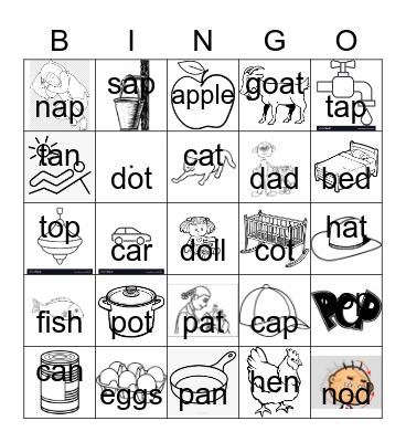 eng phonics set 1 Bingo Card