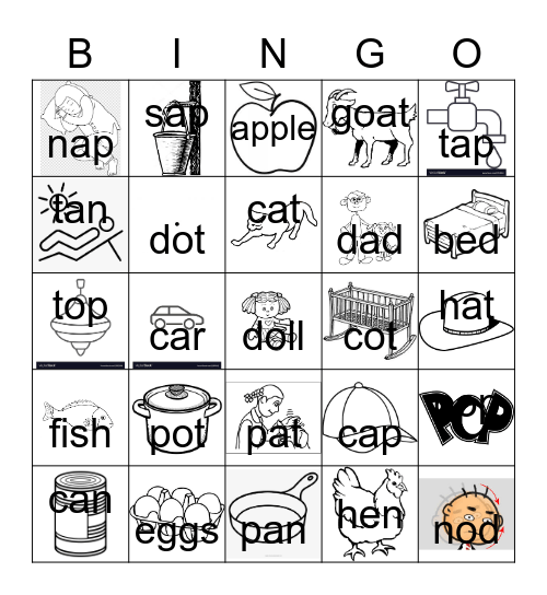 eng phonics set 1 Bingo Card