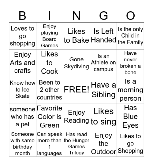 CEDAR Human Bingo Card