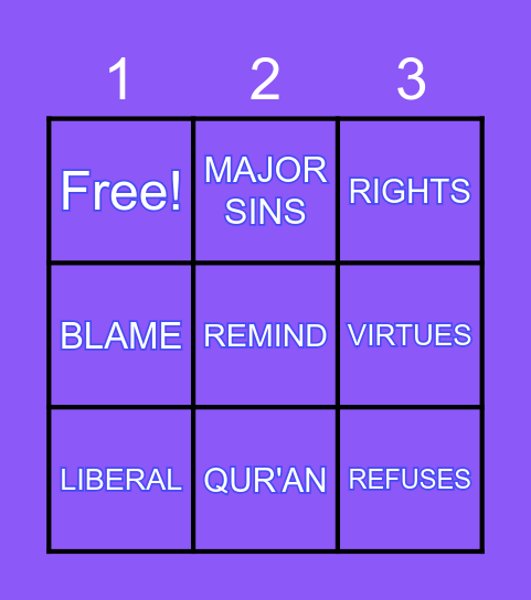 Sabr House 12 BINGO Game Bingo Card