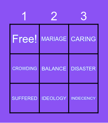 Sabr House 13 BINGO Game Bingo Card