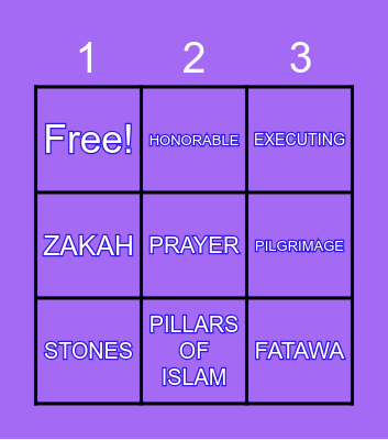 Sabr House 18 BINGO Game Bingo Card