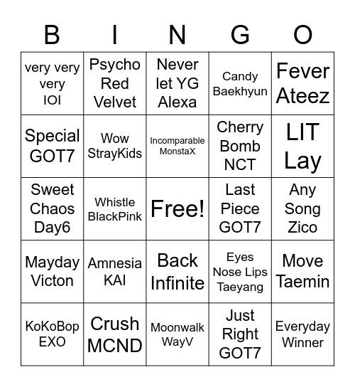 mintchoco747 Bingo Card