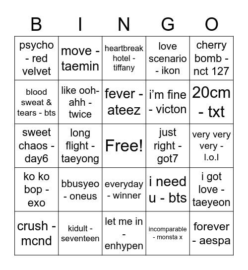 STAYF3LIX’s Bingo Card