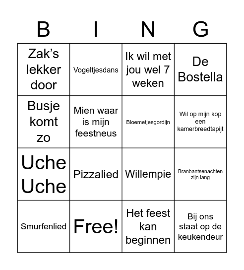 Carnavals Bingo Card