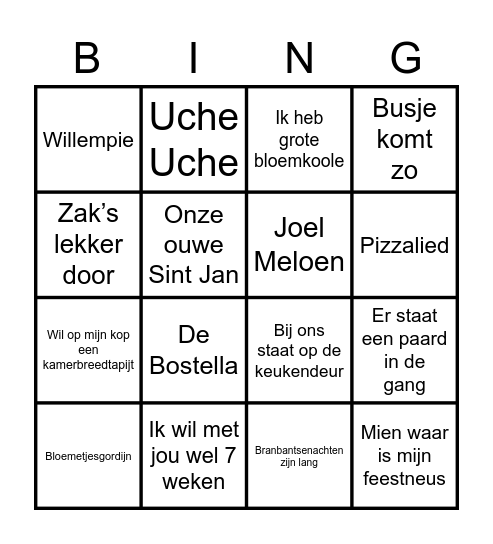 Carnavals Bingo Card