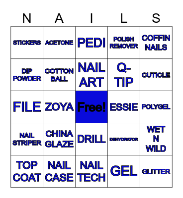 ALL ABOUT NAILS Bingo Card