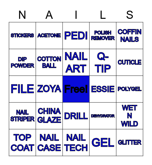 ALL ABOUT NAILS Bingo Card