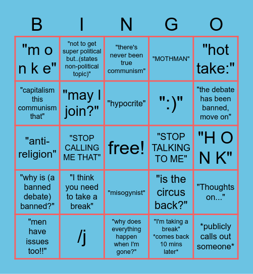 Political Debate Studio Bingo Part 2 Bingo Card