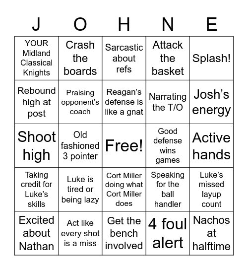 Baller Bingo Card