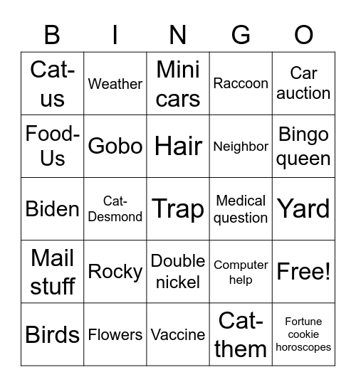 Family Bingo2.0 Bingo Card