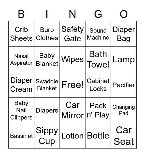 Davidson Baby Shower Bingo! Bingo Card