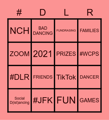 WCPS Virtual Dance Little Red Bingo Card
