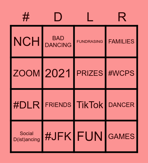 WCPS Virtual Dance Little Red Bingo Card