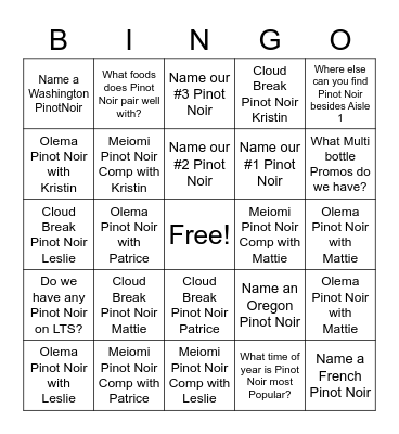 Selling Practices Bingo Card