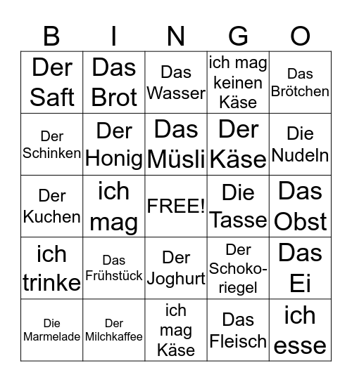 Essen Bingo Card