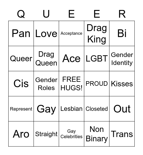 Gay Bingo Card