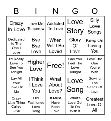Galentine's Bingo Card