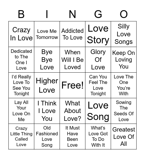 Galentine's Bingo Card